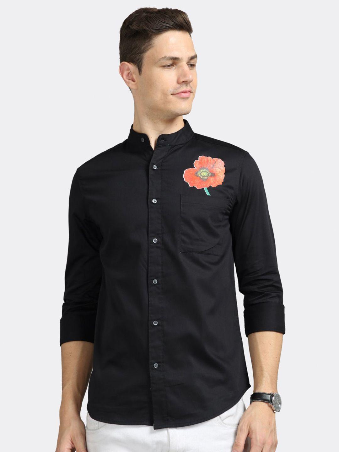 badmaash slim fit floral printed pure cotton casual shirt