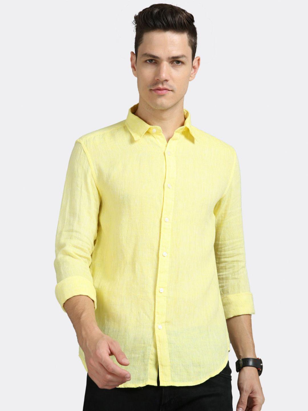 badmaash spread collar slim fit opaque cotton casual shirt