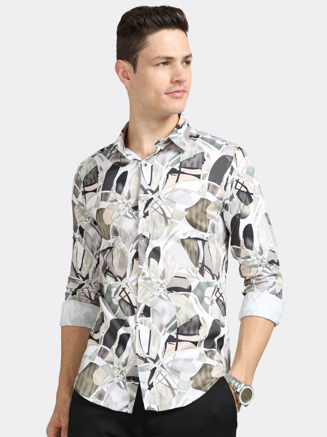 badmaash abstract printed slim fit casual shirt