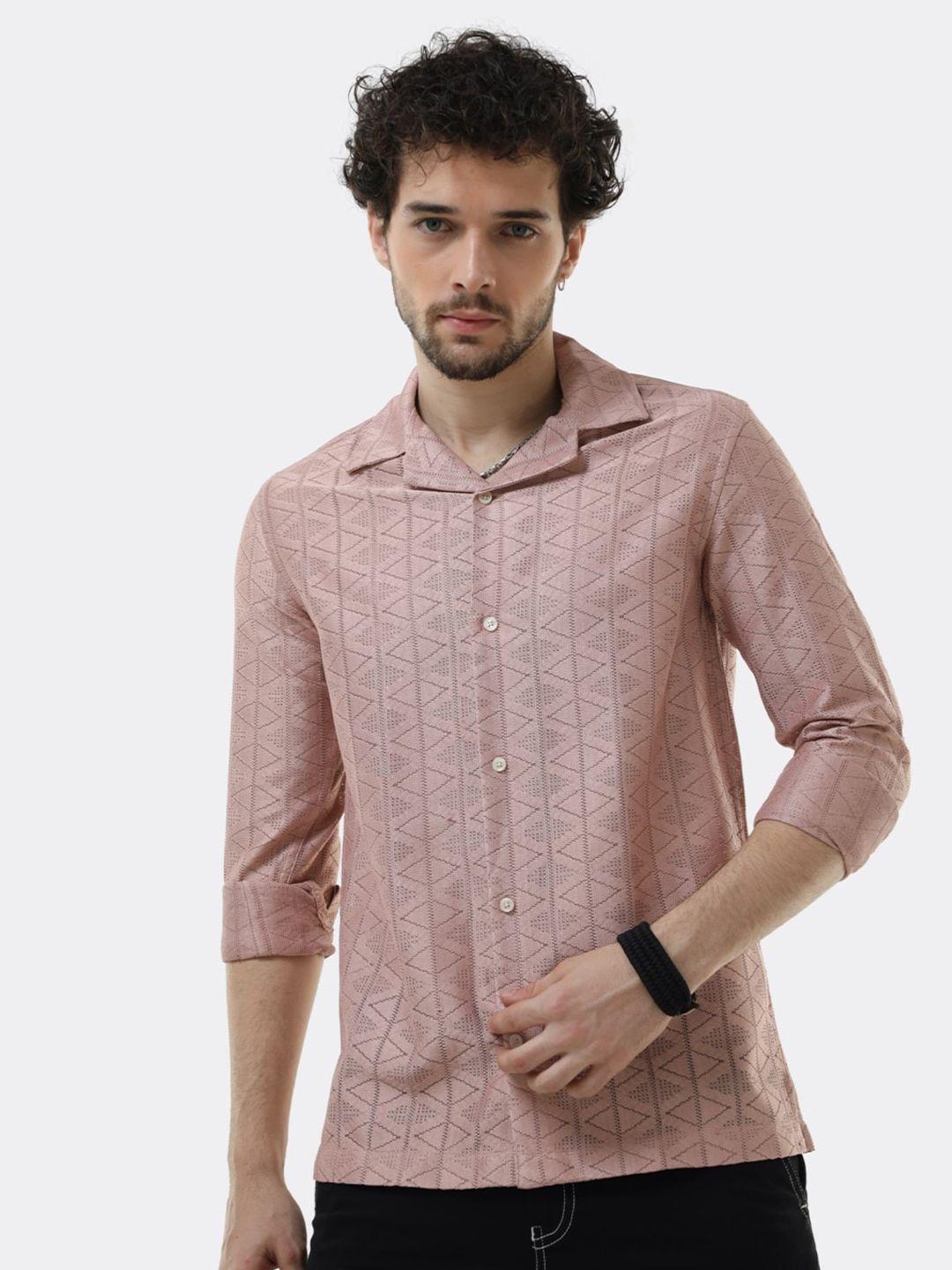 badmaash crochet comfort slim fit casual shirt