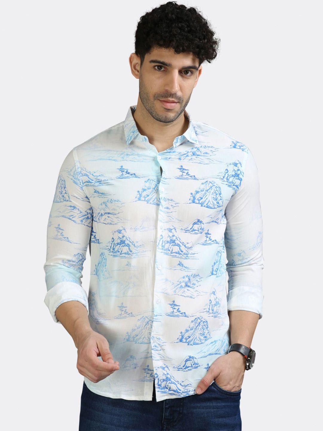 badmaash graphic printed slim fit opaque casual shirt