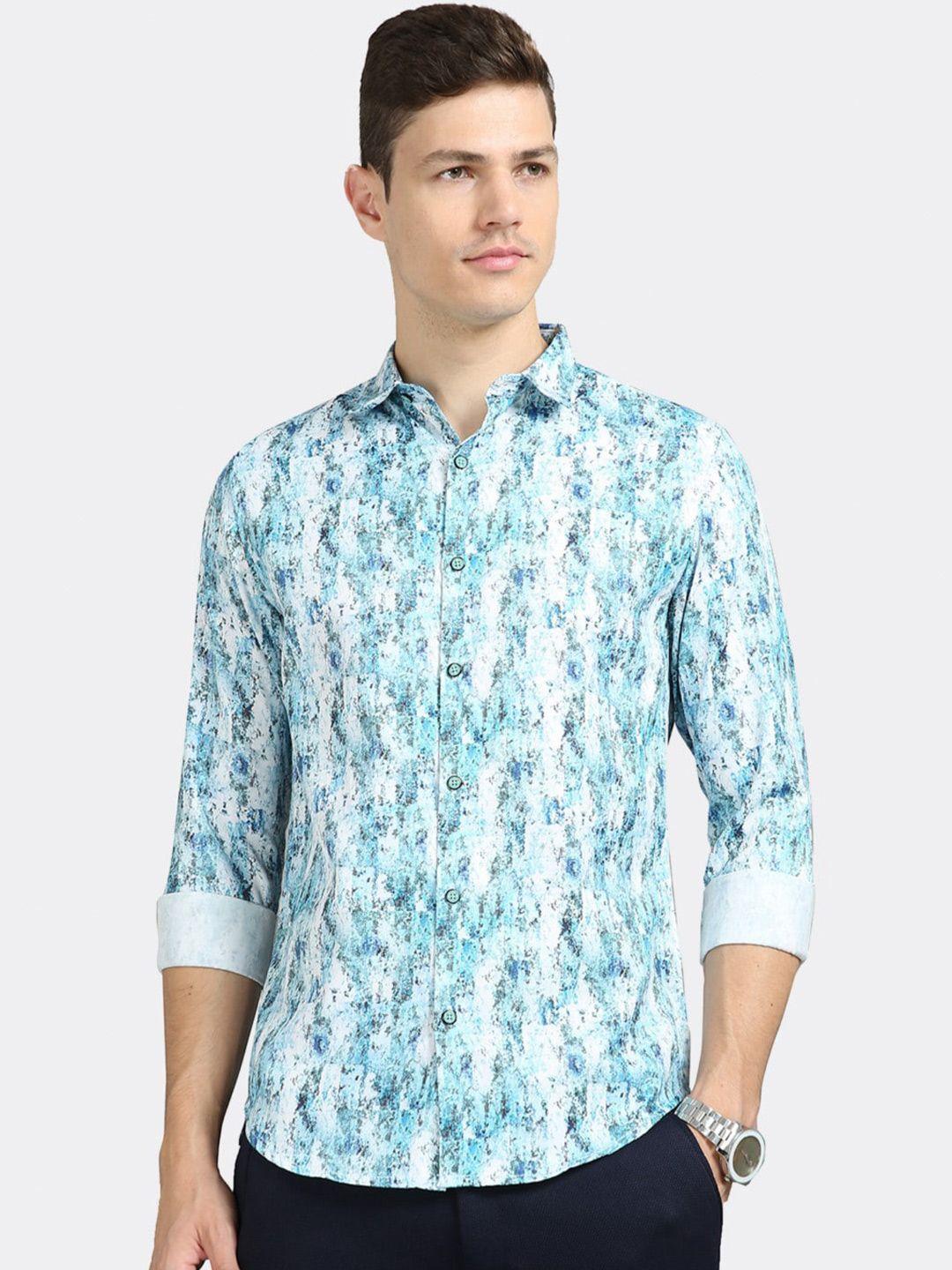 badmaash slim fit abstract printed pure cotton casual shirt