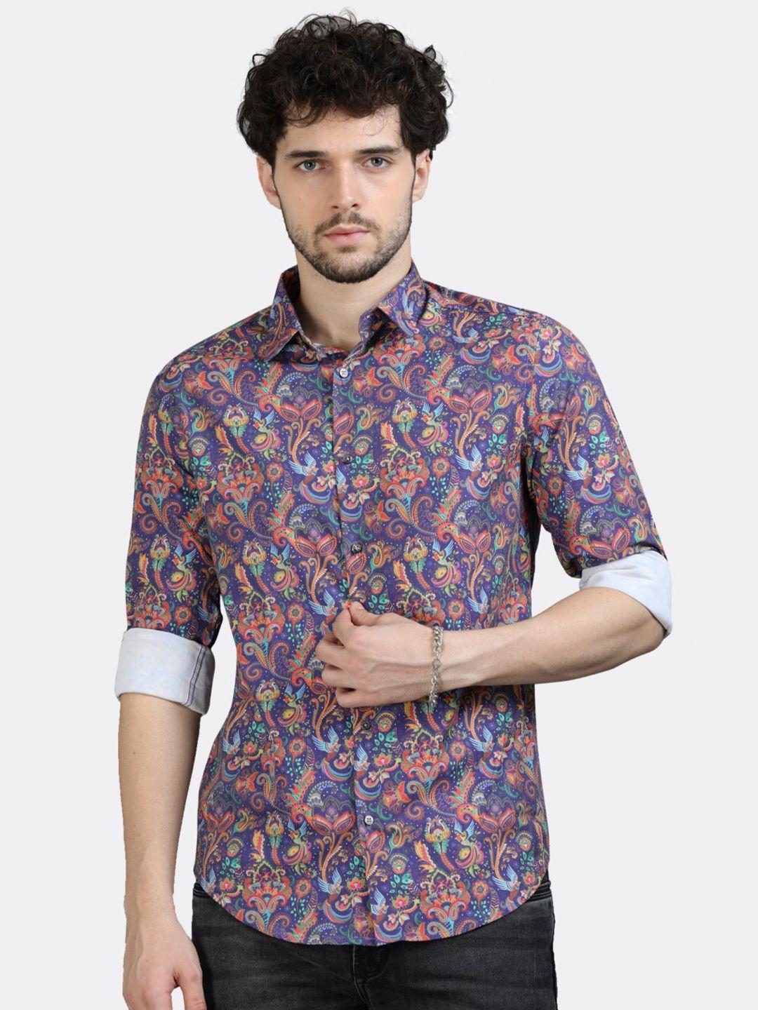 badmaash slim fit ethnic motifs printed casual shirt