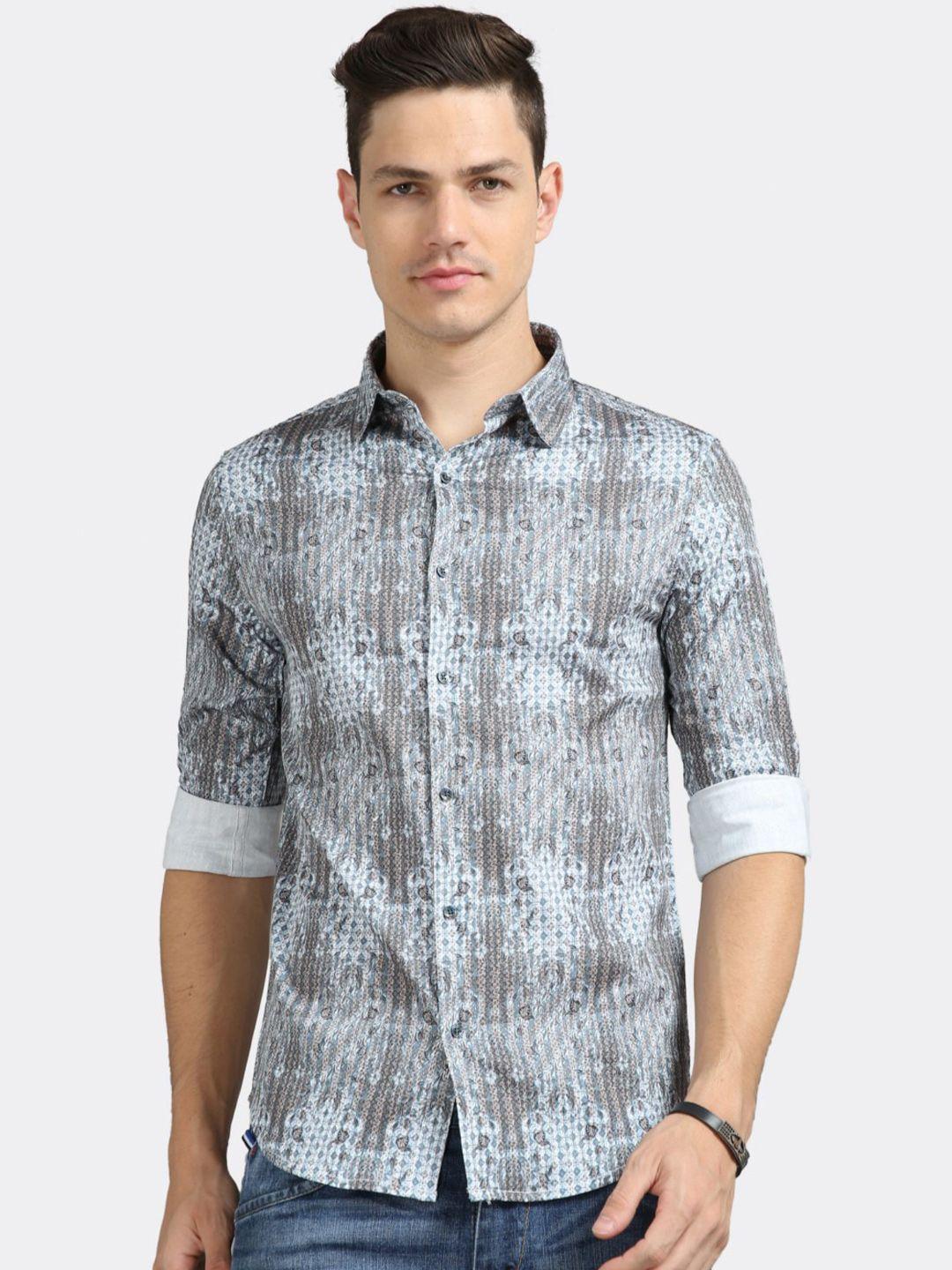 badmaash slim fit floral printed casual shirt