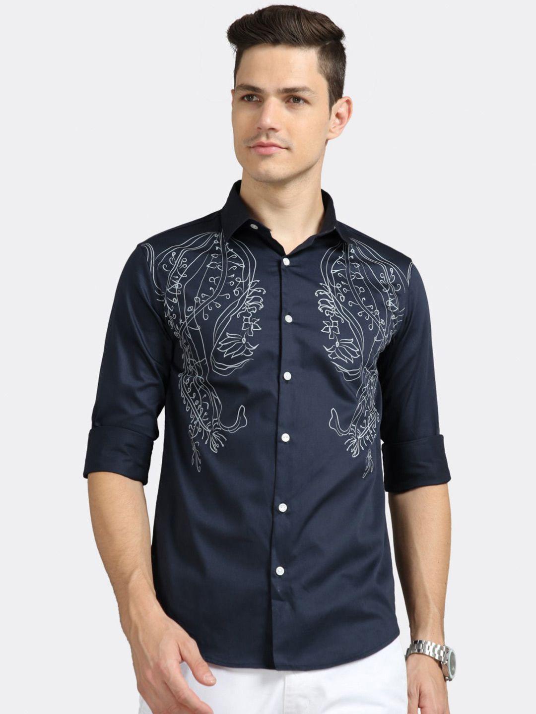 badmaash slim fit floral printed pure cotton casual shirt