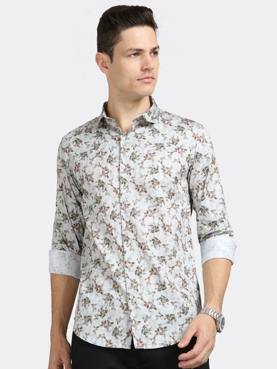 badmaash slim fit floral printed pure cotton casual shirt