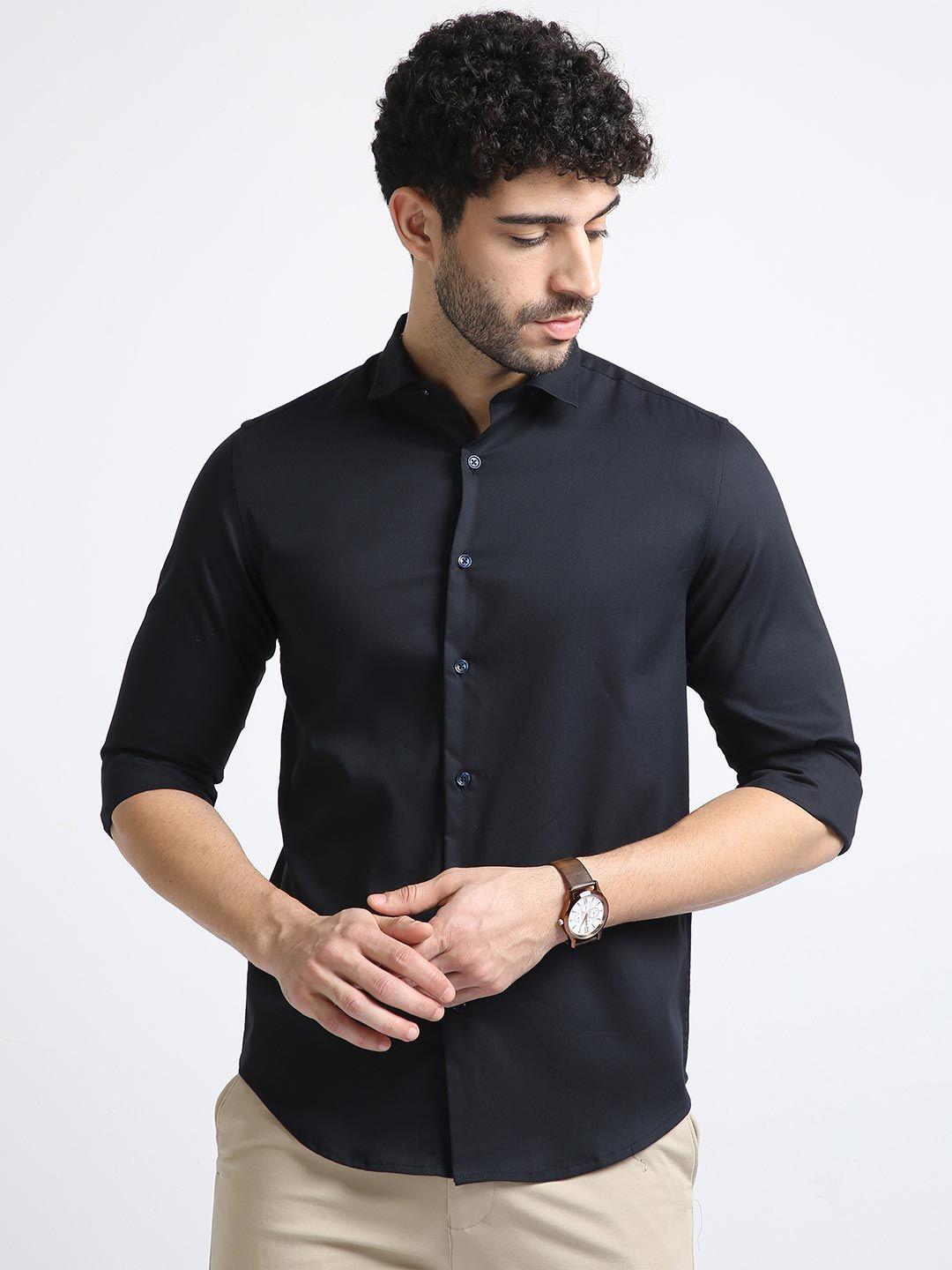 badmaash slim fit opaque pure cotton casual shirt