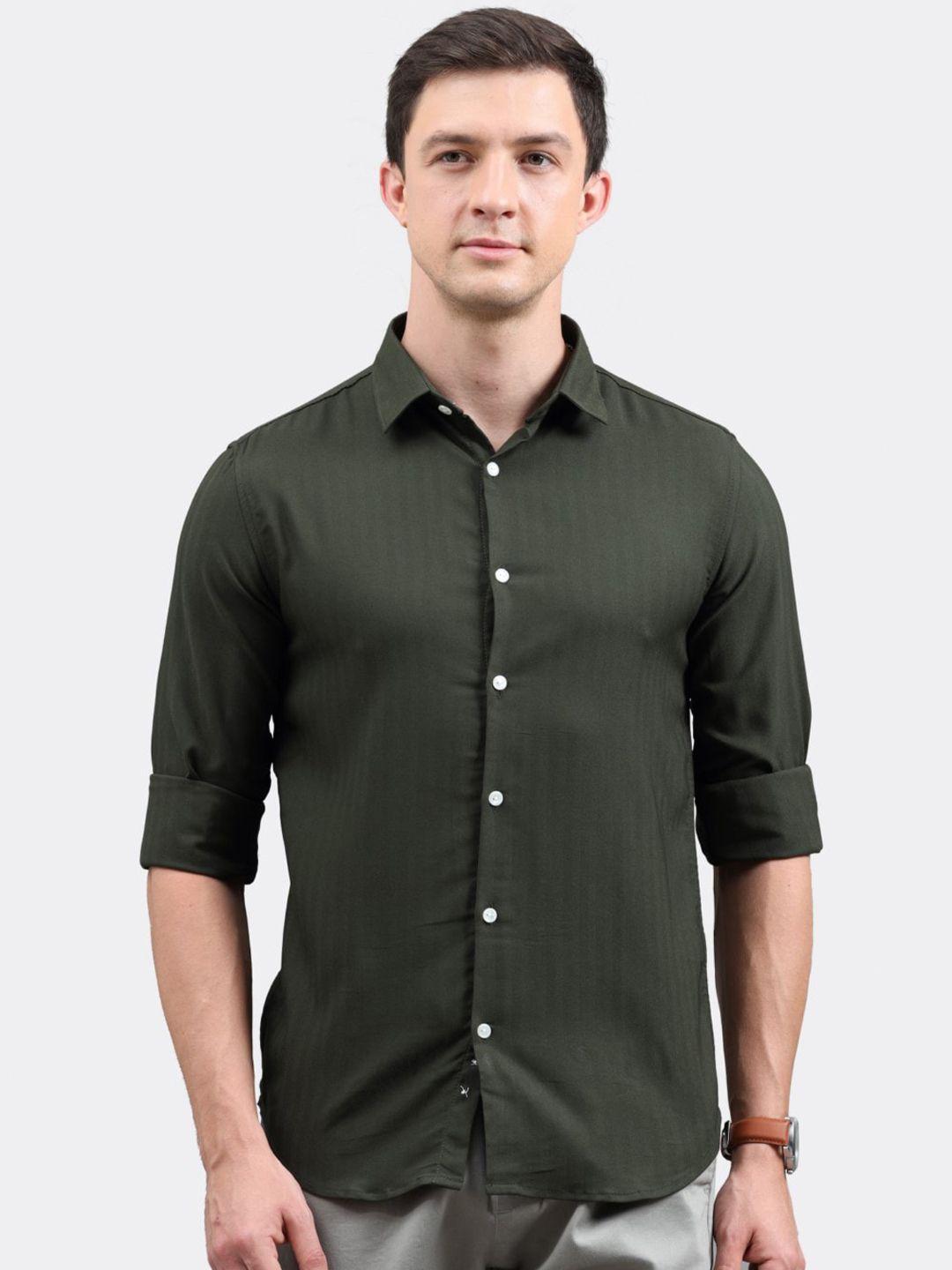 badmaash slim fit spread collar long sleeve casual shirt