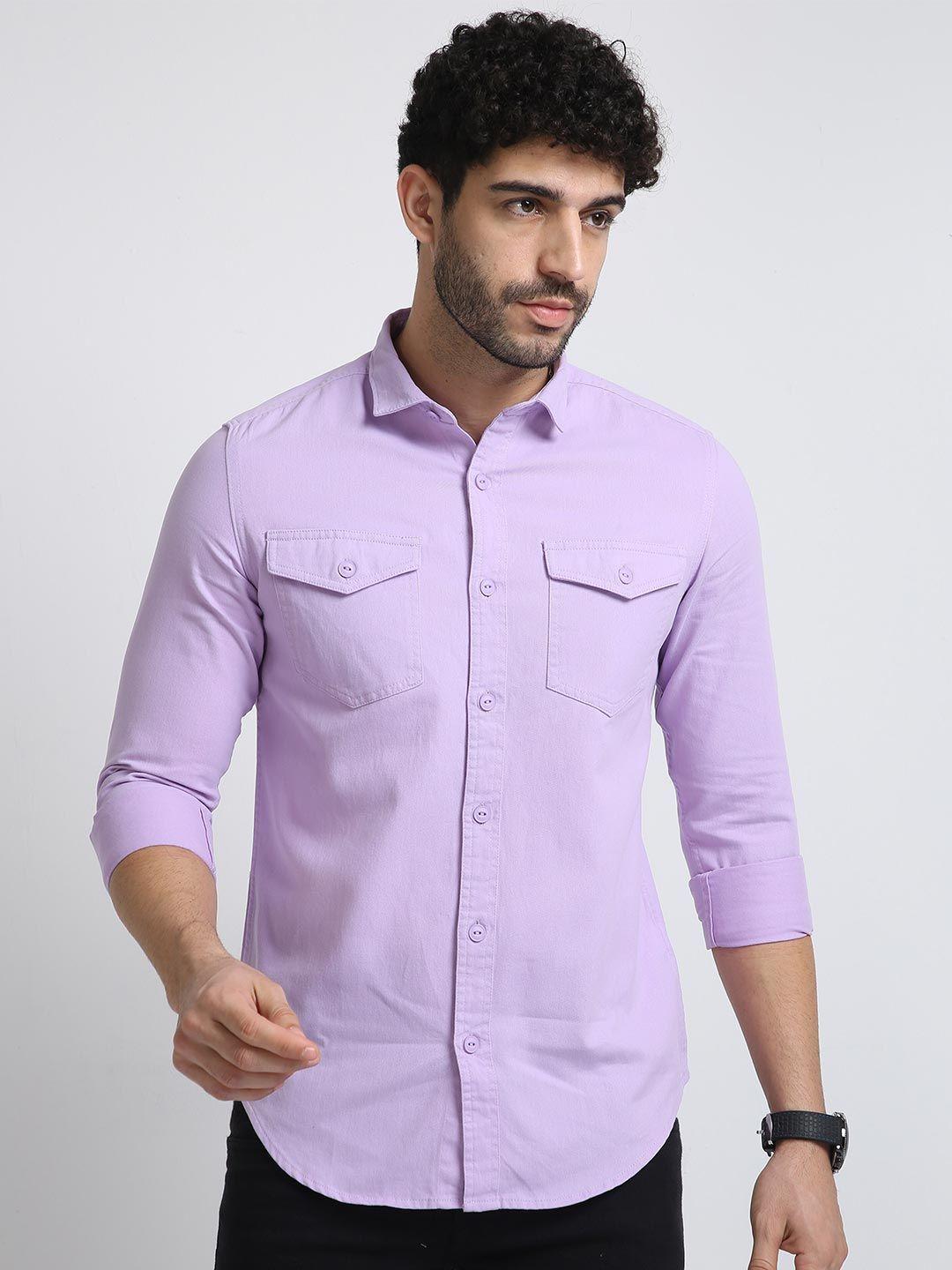 badmaash spread collar slim fit cotton casual shirt