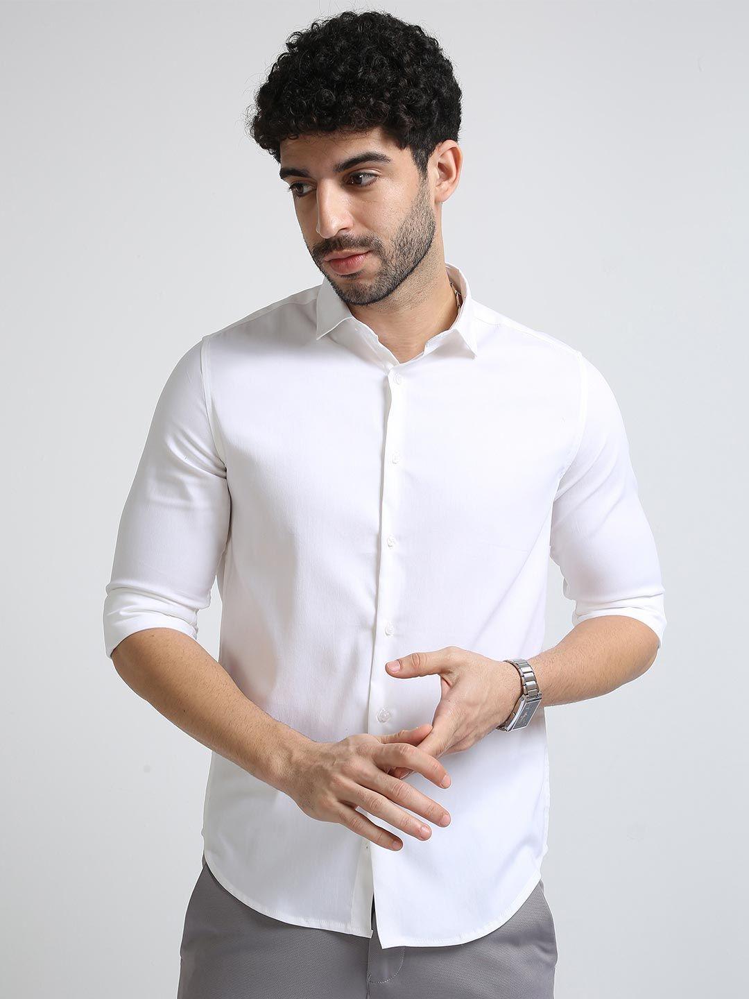 badmaash spread collar slim fit cotton casual shirt