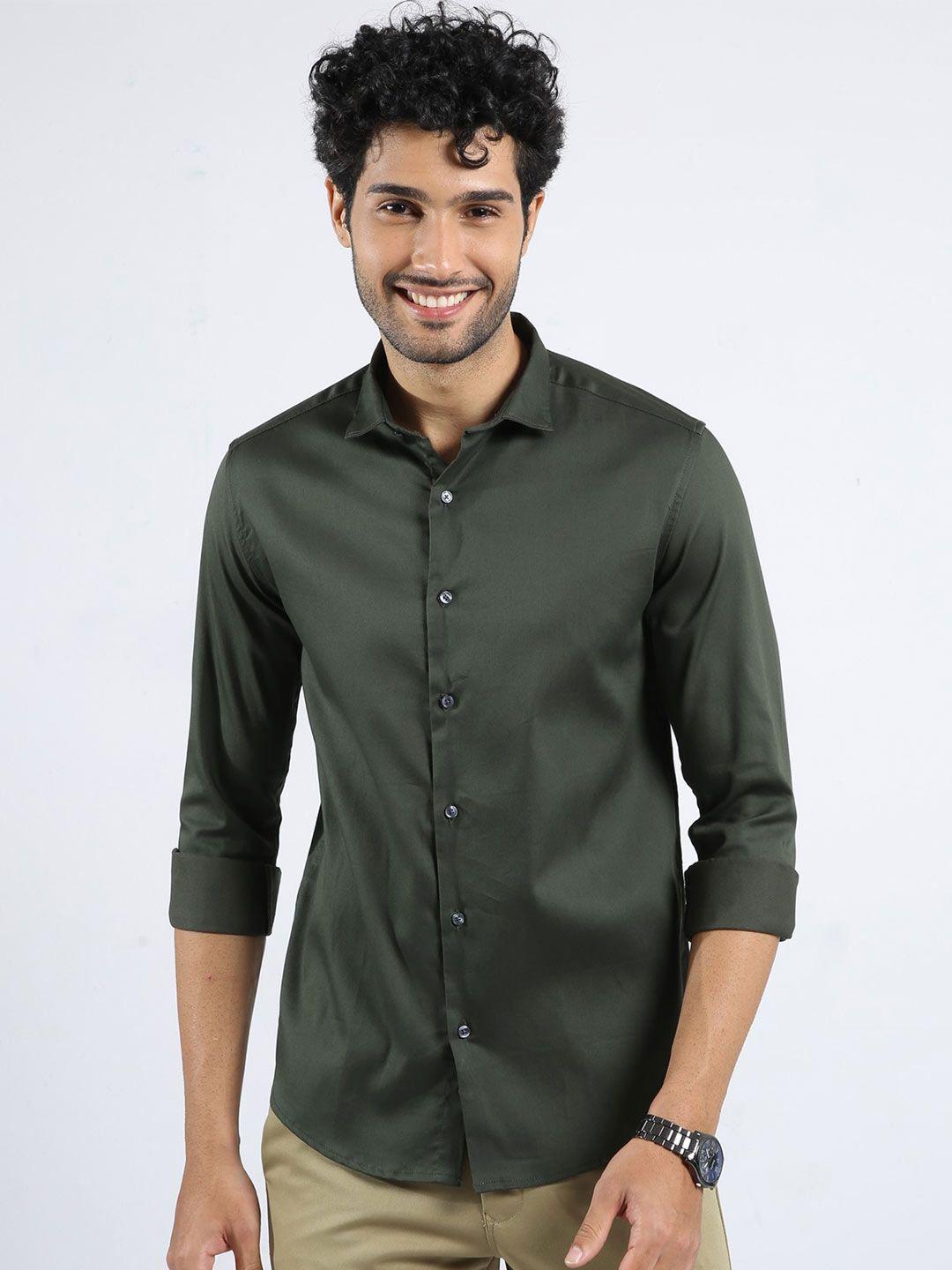 badmaash spread collar slim fit cotton casual shirt