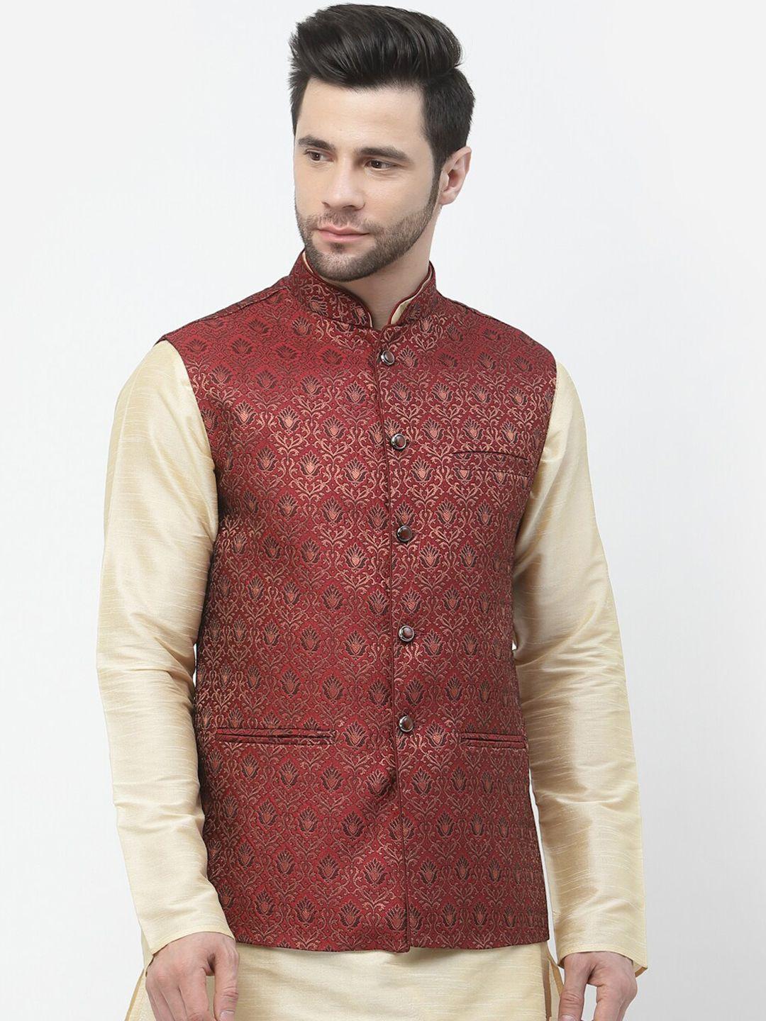 badoliya & sons woven design nehru jacket