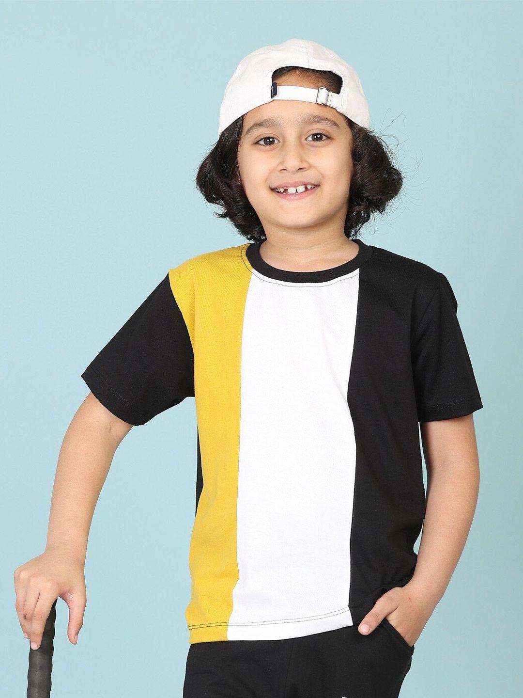 baesd boys black & white colourblocked t-shirt with trousers