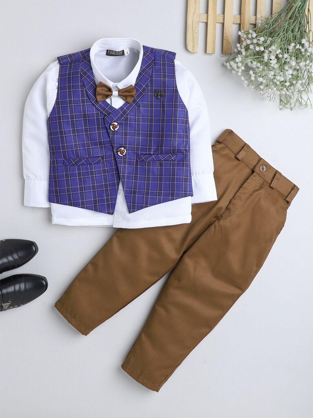 baesd boys brown & white shirt with trousers
