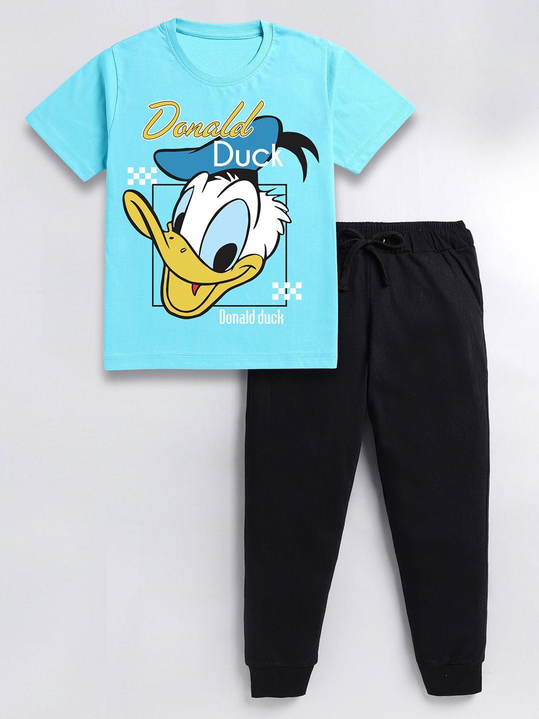 baesd boys donal duck printed pure cotton t-shirt with trousers