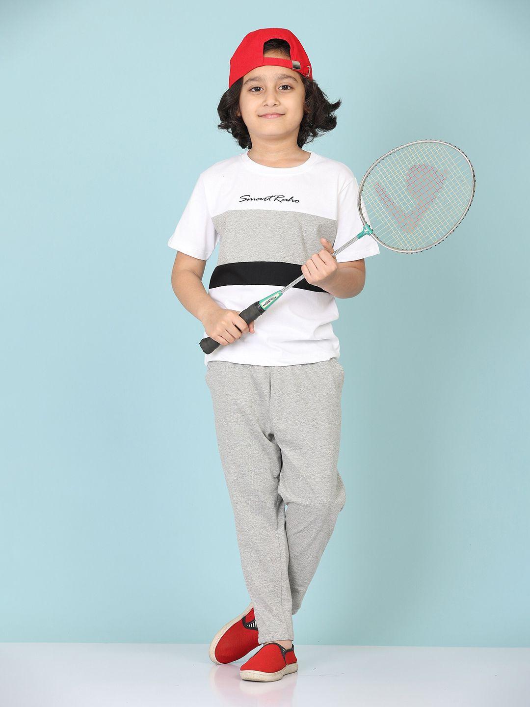 baesd boys grey & white t-shirt with trousers