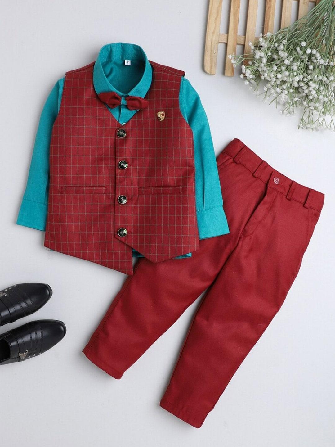baesd boys maroon & blue shirt with trousers