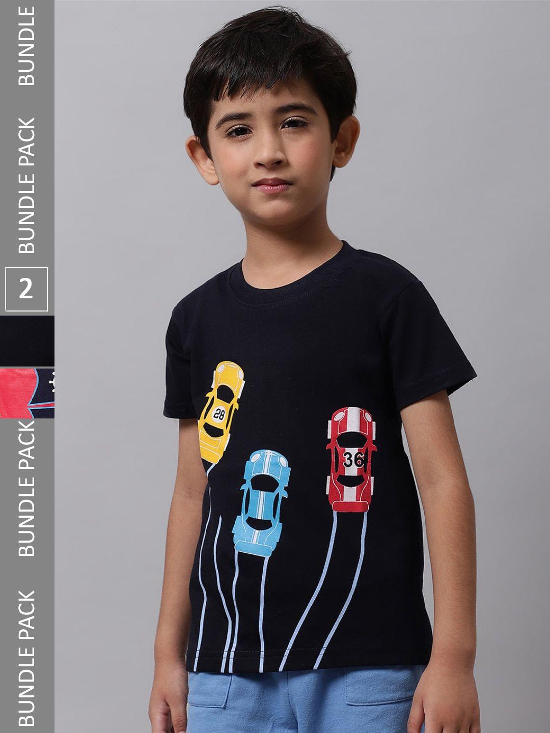 baesd boys pack of 2 graphic printed cotton t-shirt