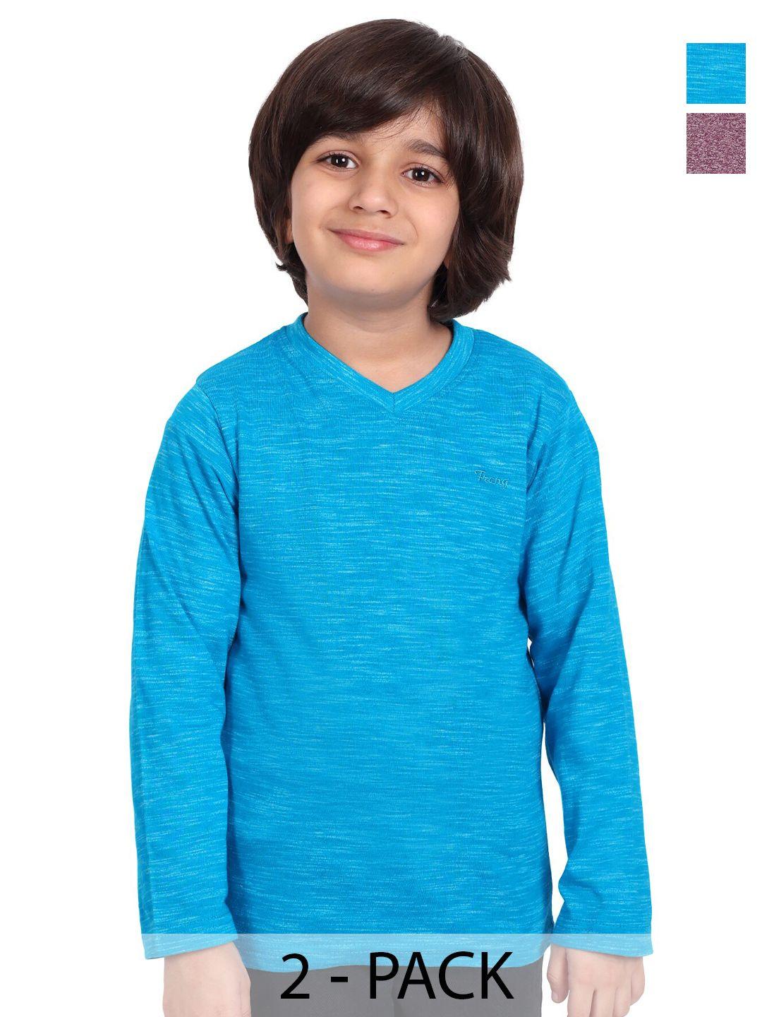baesd boys pack of 2 v neck long sleeves regular fit cotton casual t-shirt