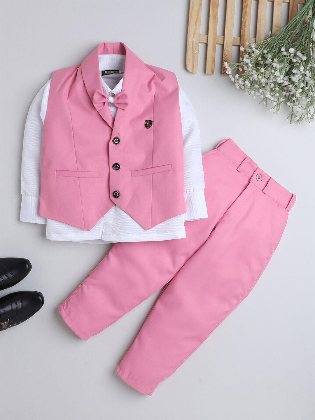 baesd boys pink & white shirt with trousers
