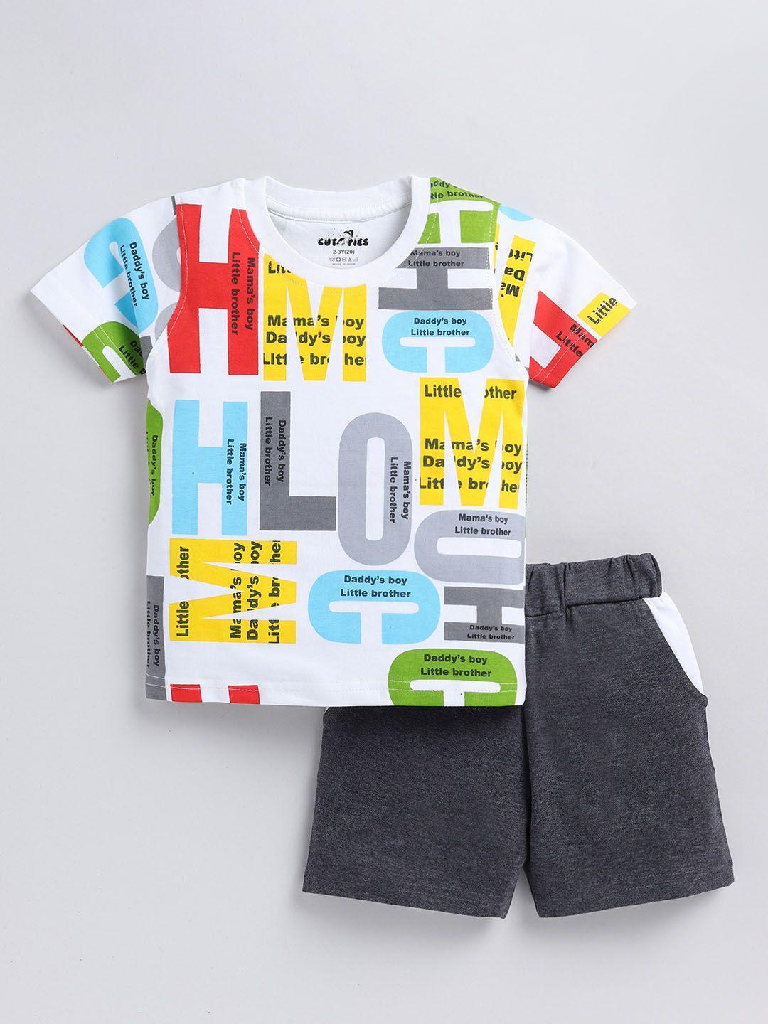 baesd boys printed cotton t-shirt with shorts