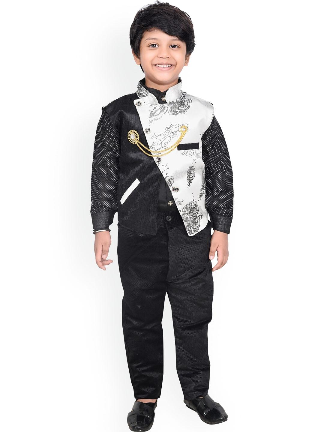 baesd boys printed twill cotton suits