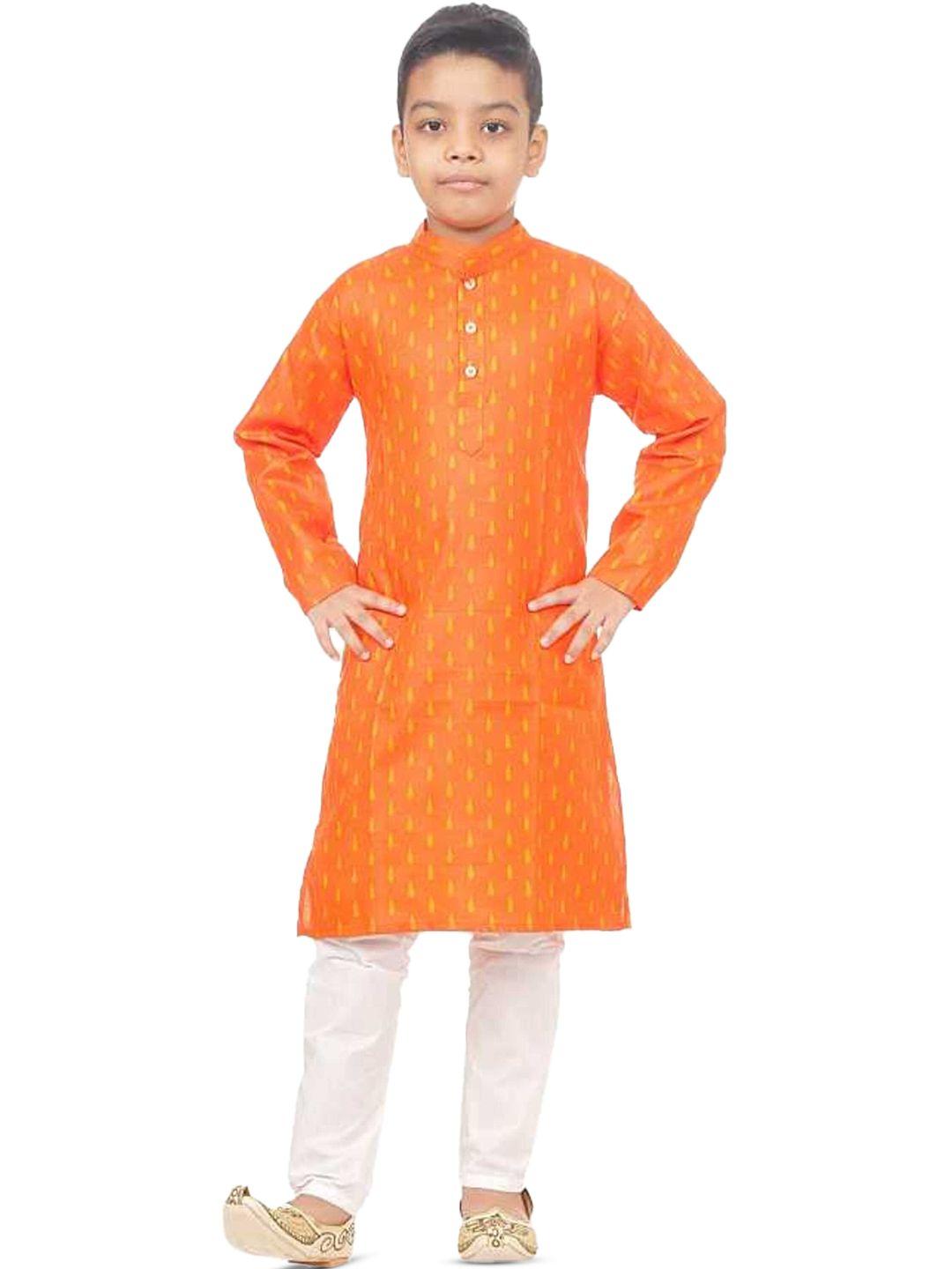 baesd boys pure cotton printed kurta with pyjamas