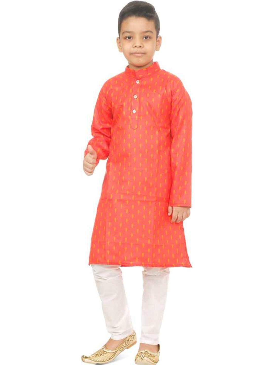 baesd boys pure cotton printed kurta with pyjamas