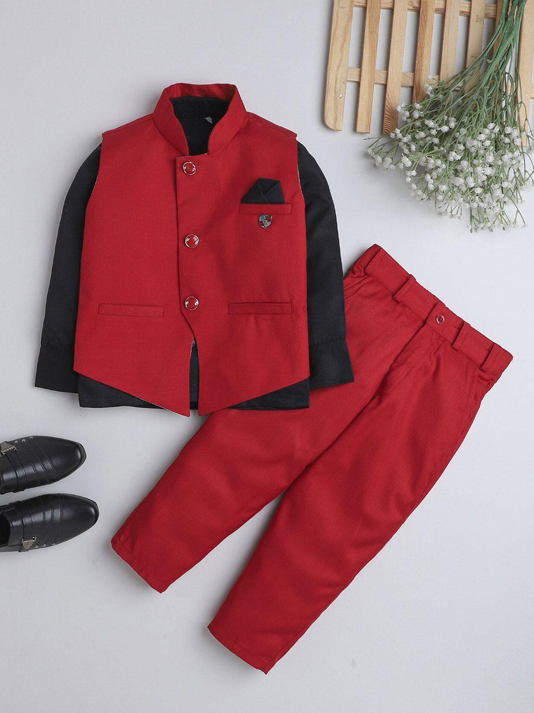baesd boys red & black shirt with trousers