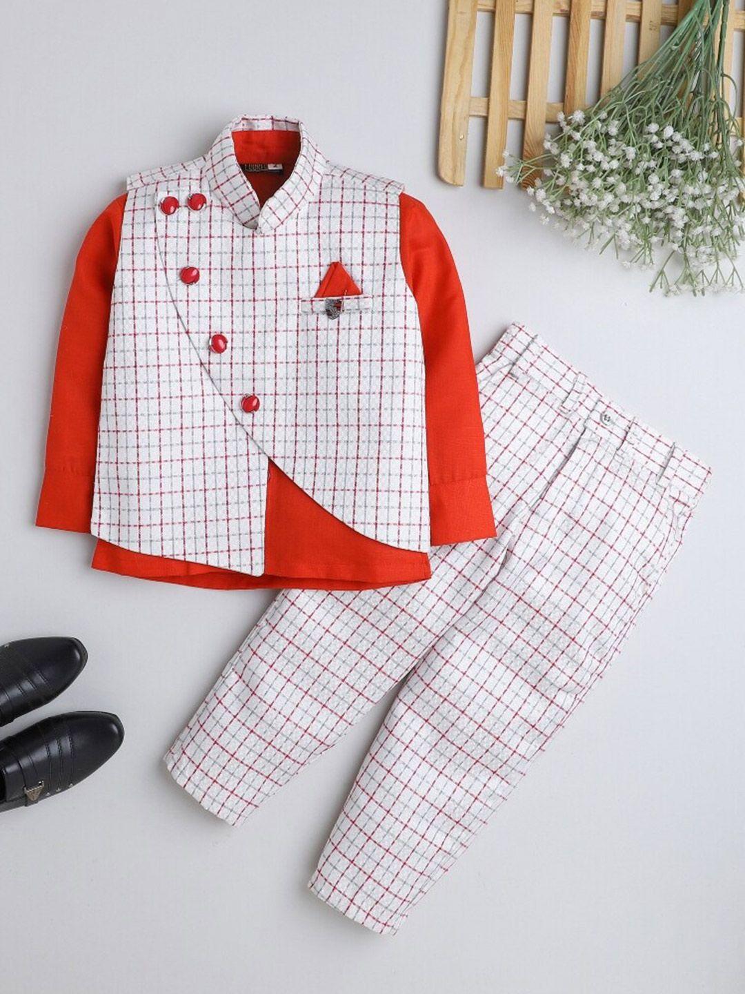 baesd boys red & cream-coloured shirt with trousers