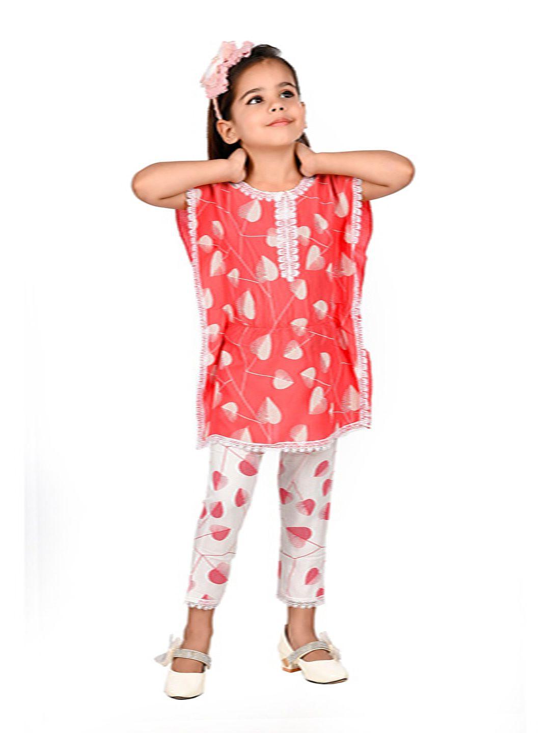 baesd boys red & white printed top with capris