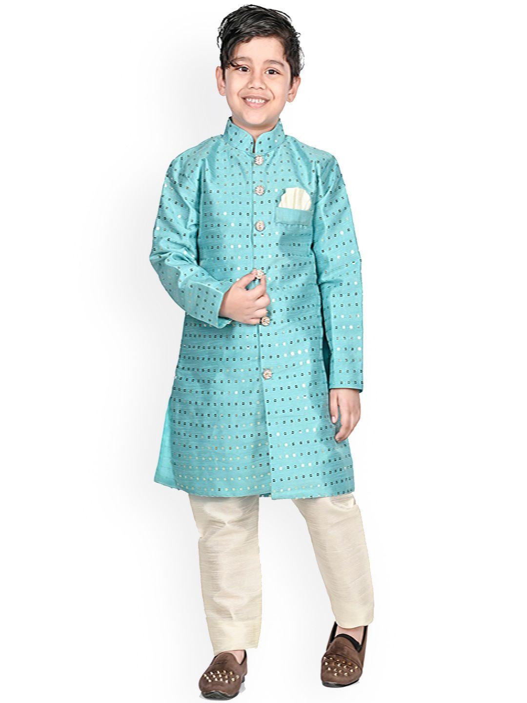 baesd boys sequin embellished sherwani set