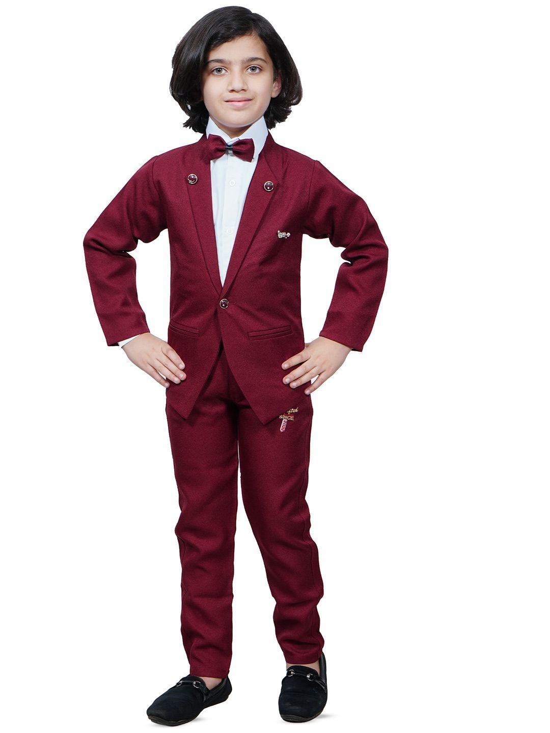 baesd boys single-breasted notched lapel pure cotton suits