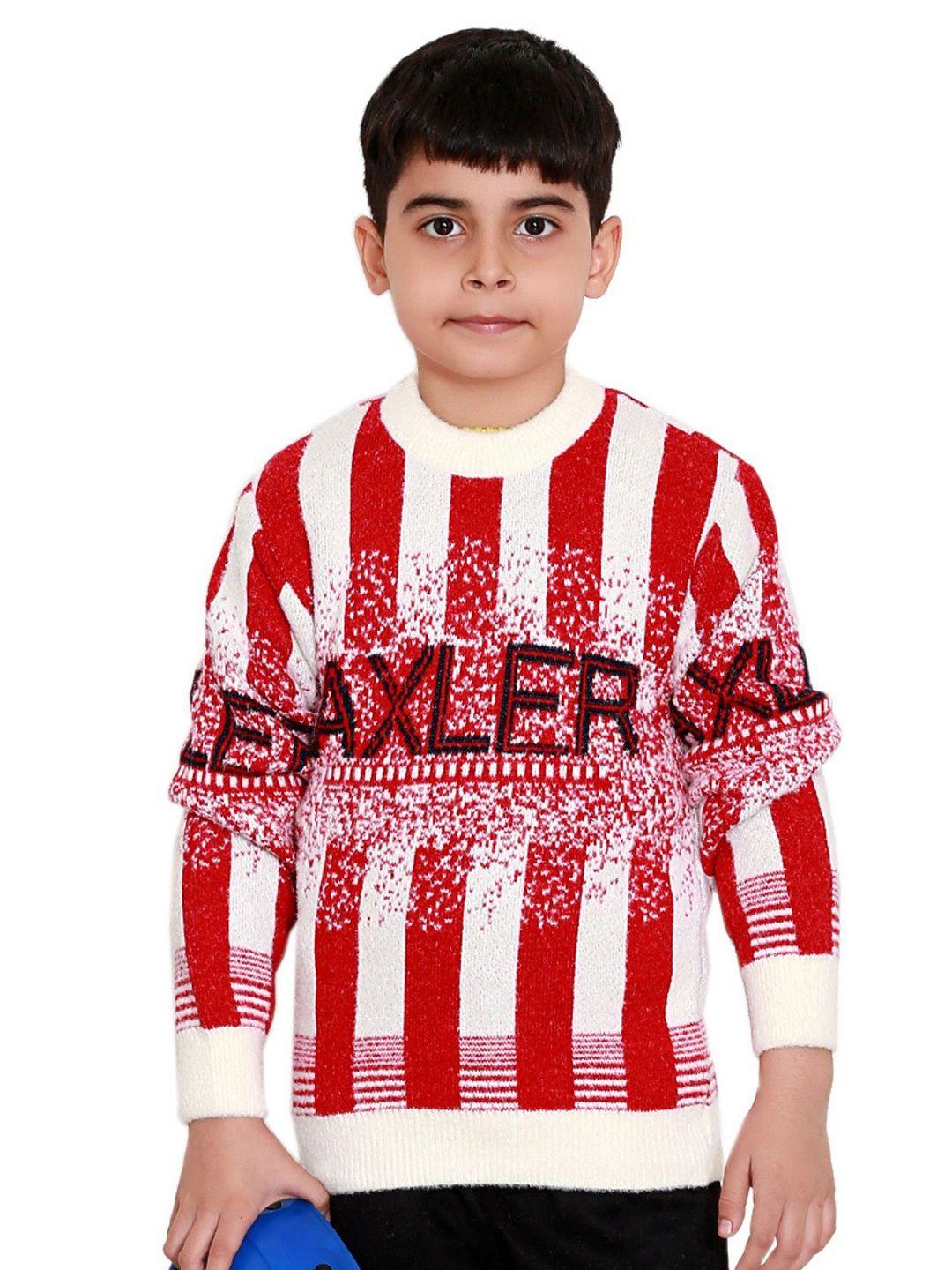 baesd boys striped printed round neck sweater