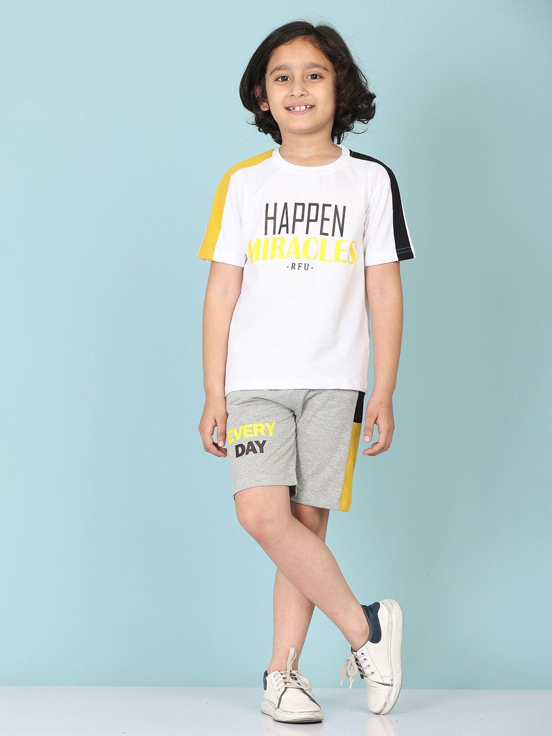 baesd boys white & grey t-shirt with shorts