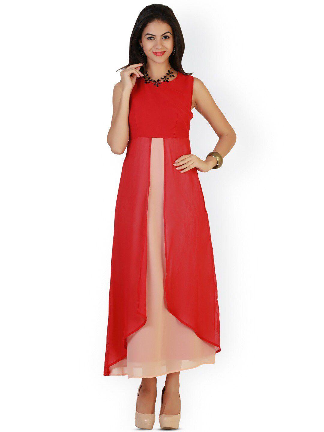 baesd colourblocked a-line maxi dress