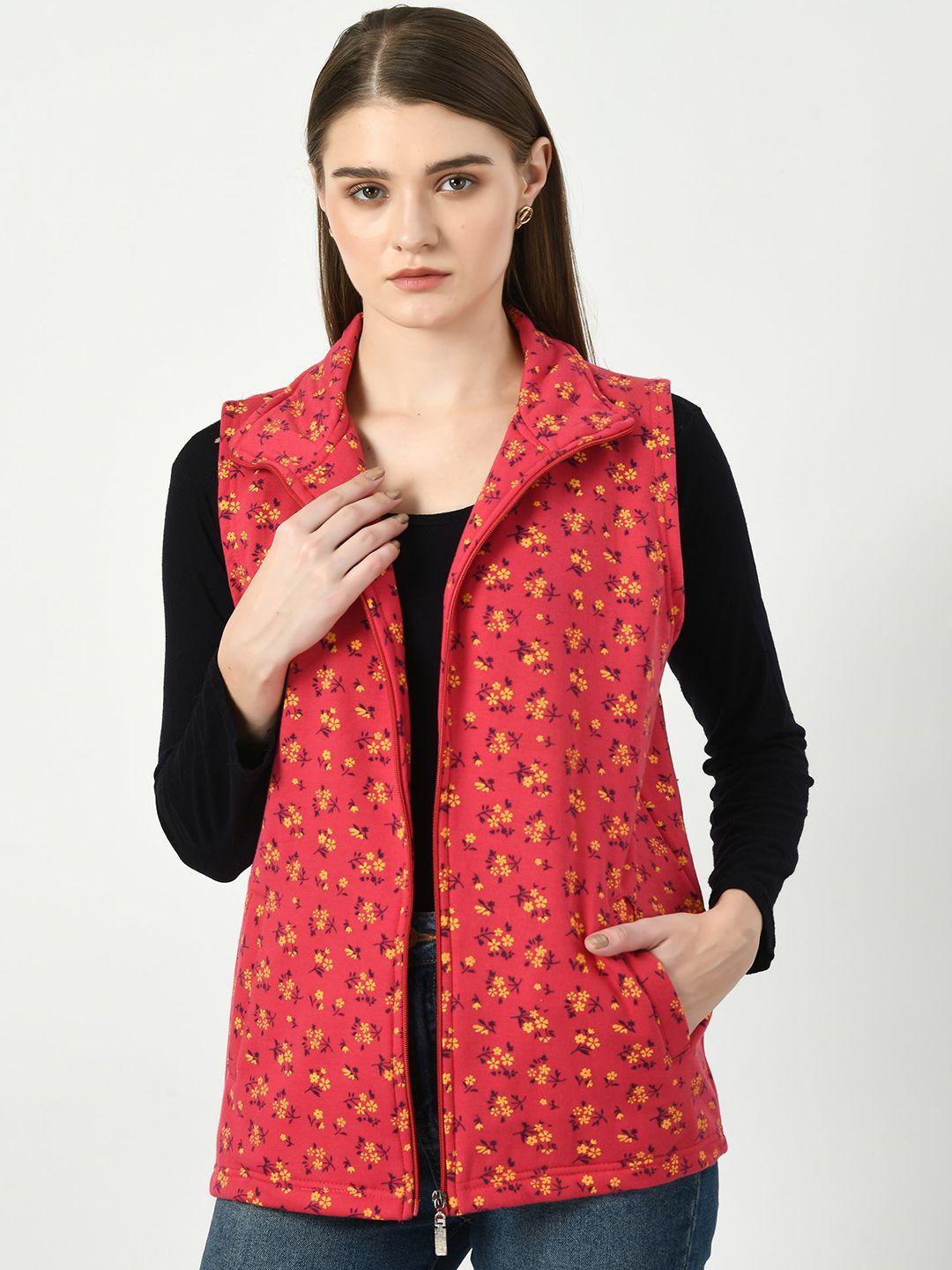 baesd floral printed fleece lightweight padded jacket