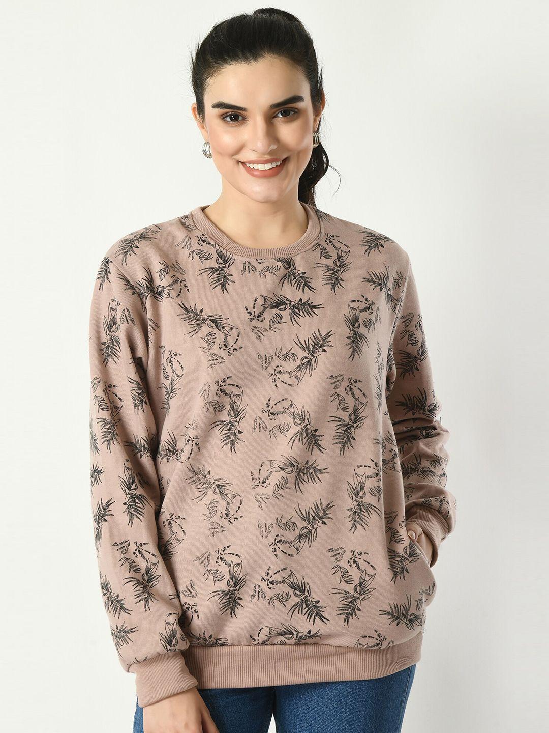 baesd floral printed long sleeves fleece sweatshirt