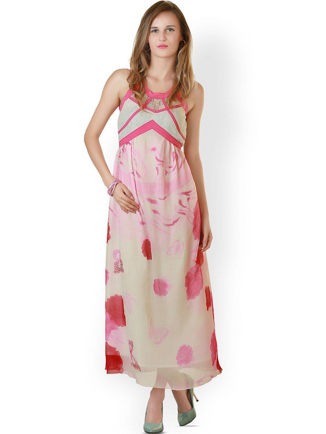 baesd floral printed shoulder straps a-line maxi dress
