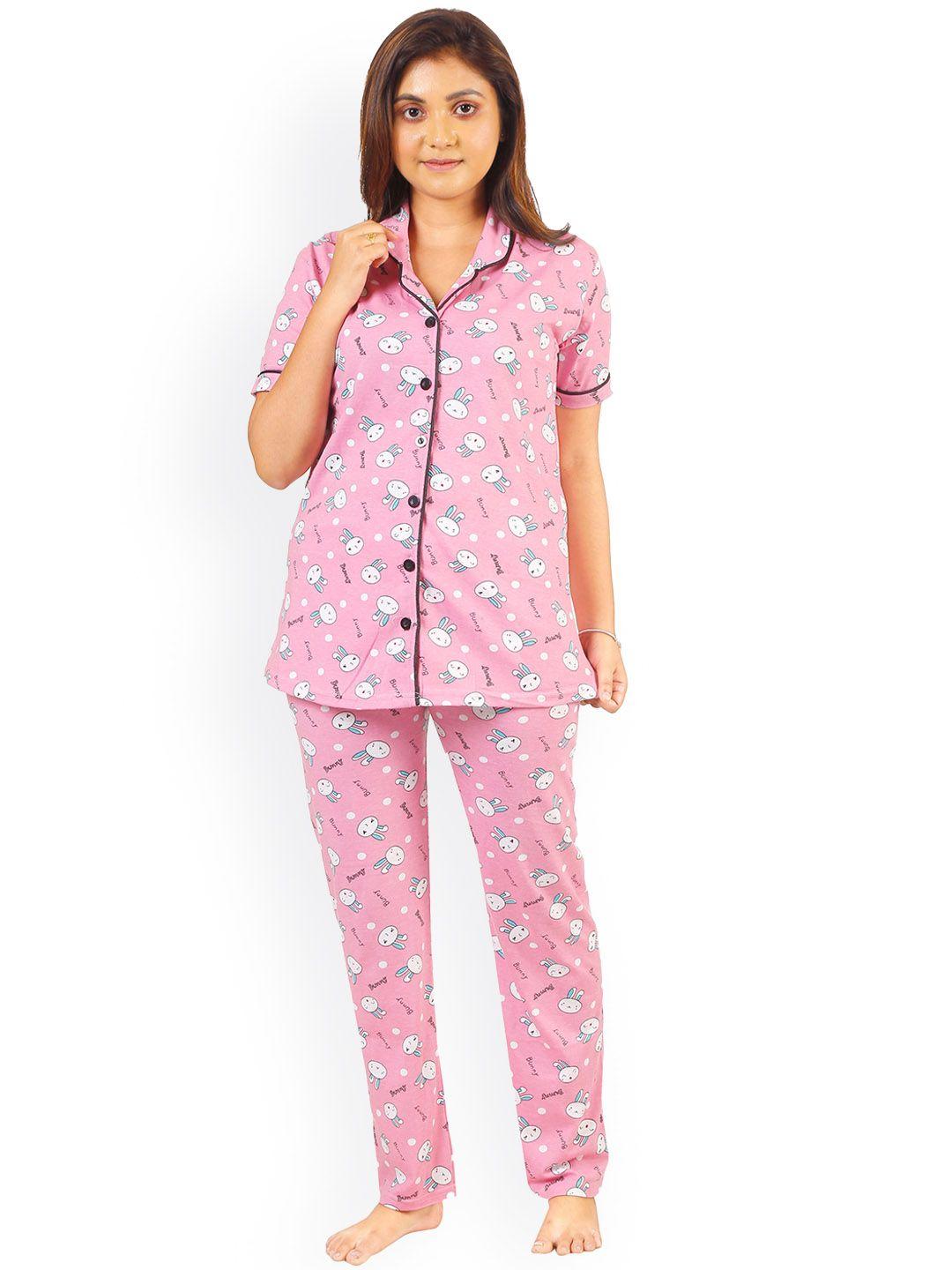 baesd graphic printed pure cotton night suit