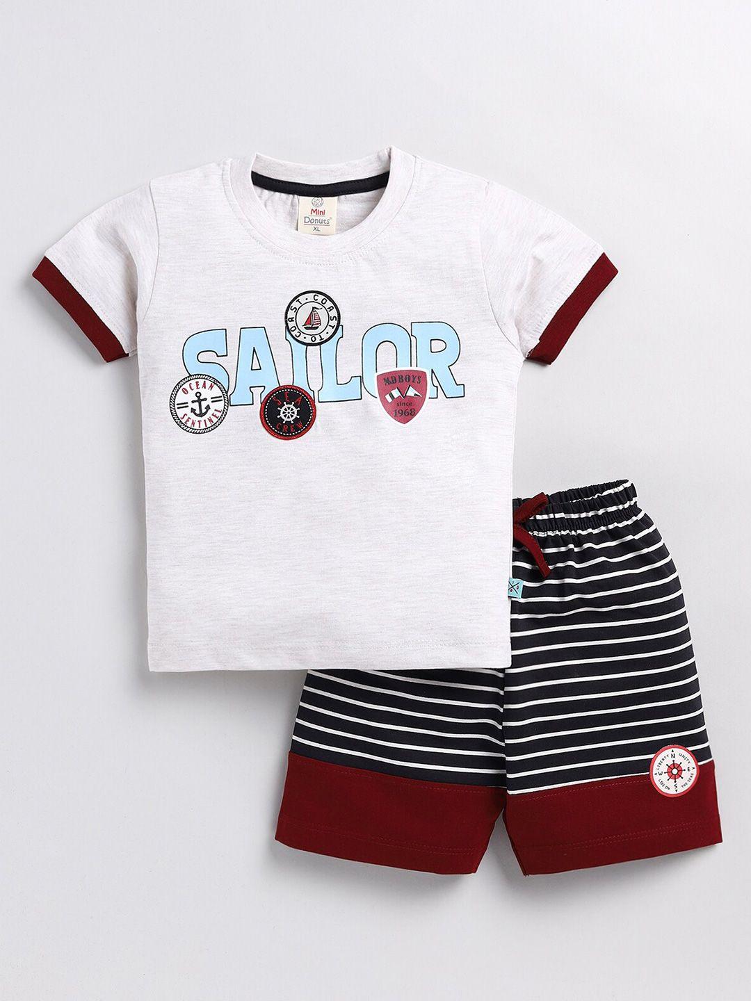 baesd infant boys printed t-shirt with shorts
