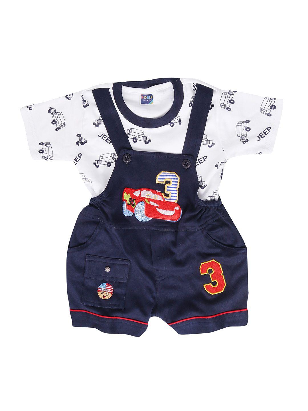 baesd infants embroidered pure cotton dungaree