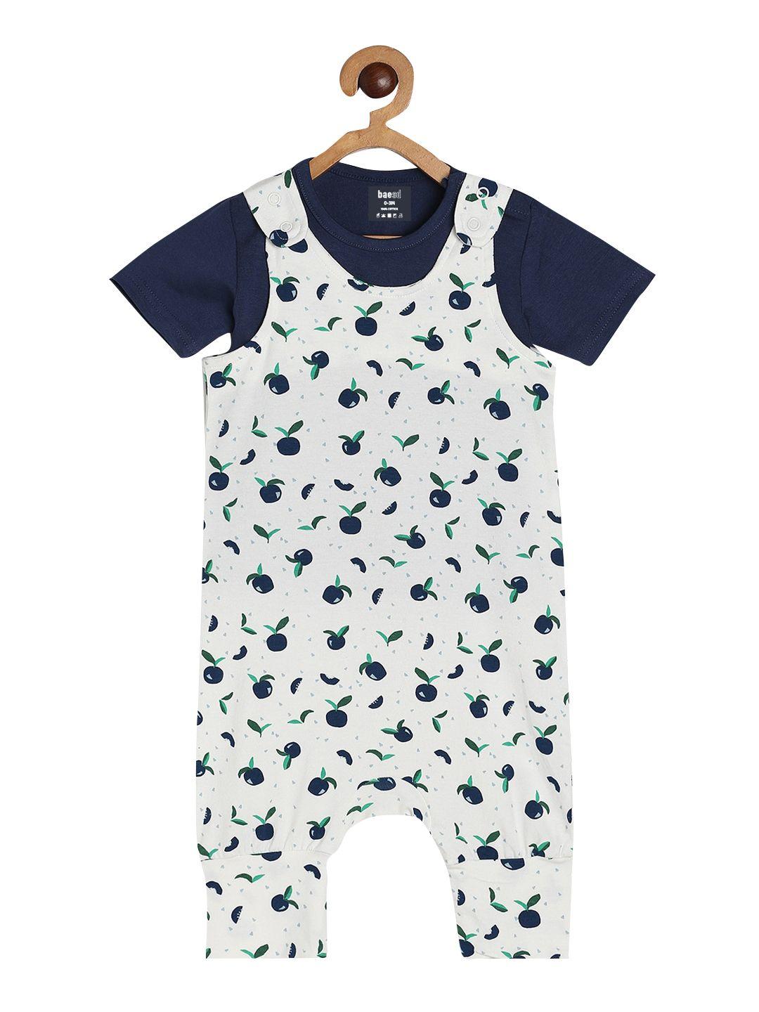 baesd infants kids printed dungaree with t-shirt