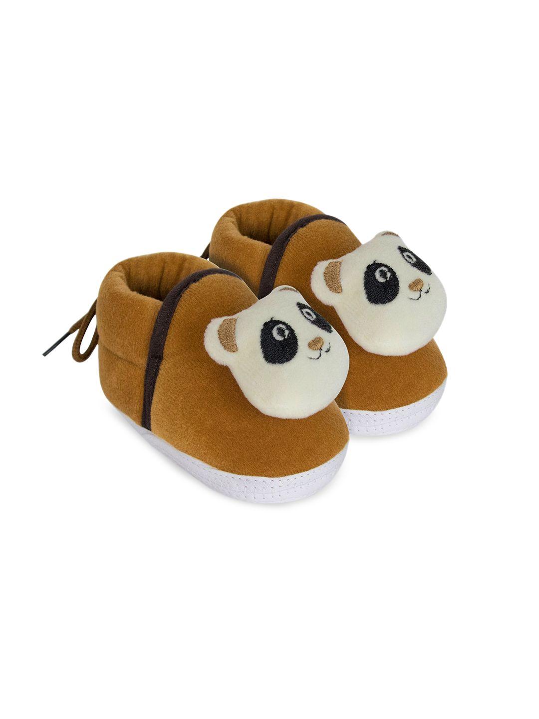 baesd infants teddy face cotton fur booties