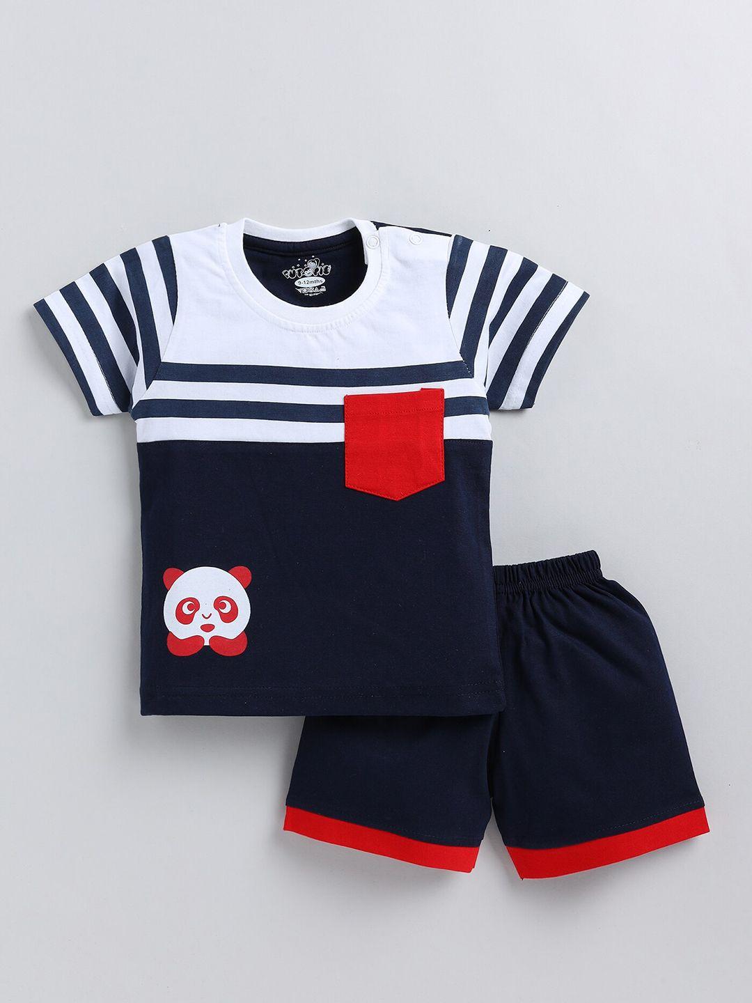 baesd kids printed cotton t-shirt with shorts