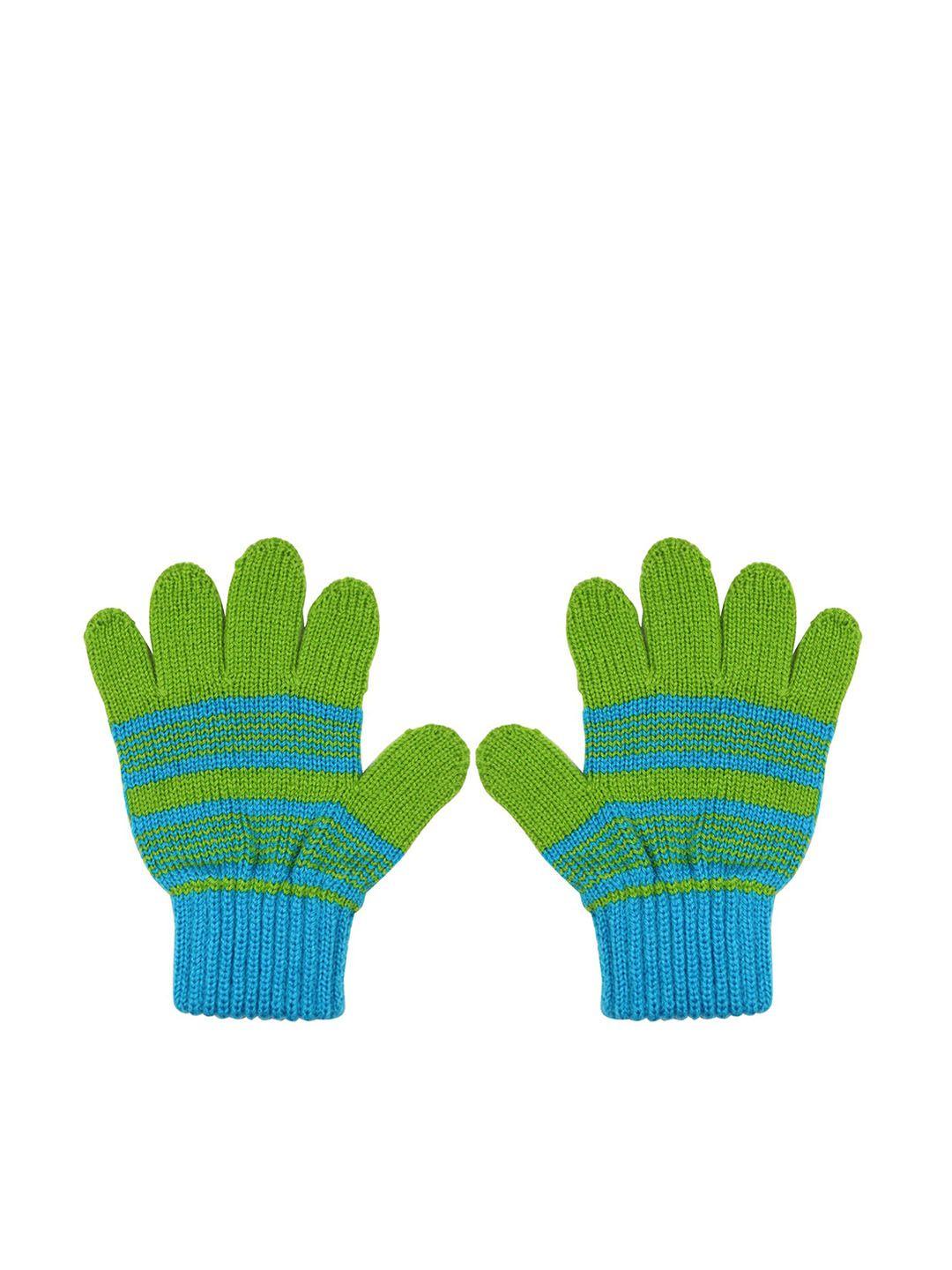 baesd kids striped knitted winter gloves