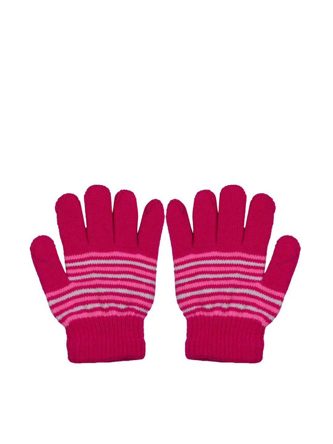 baesd kids striped woollen winter gloves