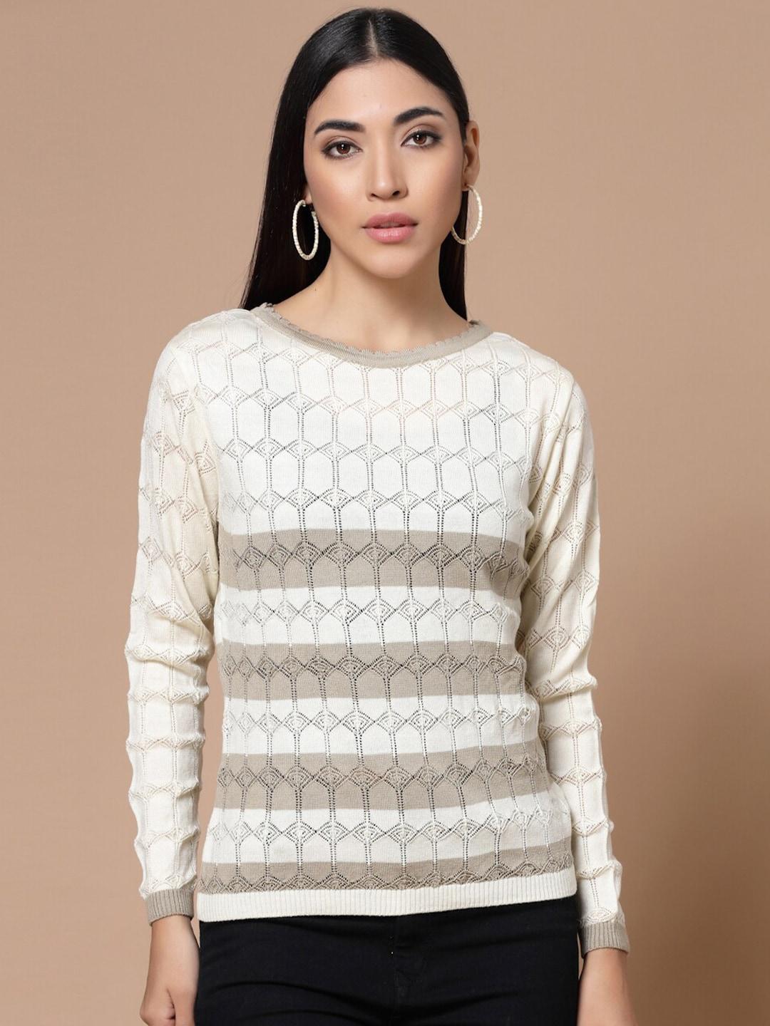 baesd open knit pullover acrylic sweater