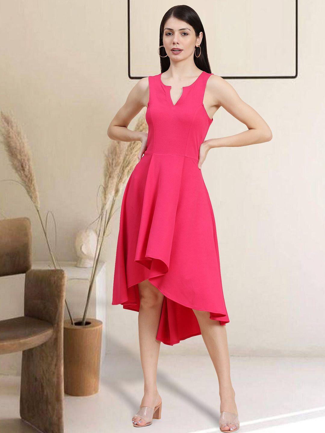 baesd pink fit & flare mini dress