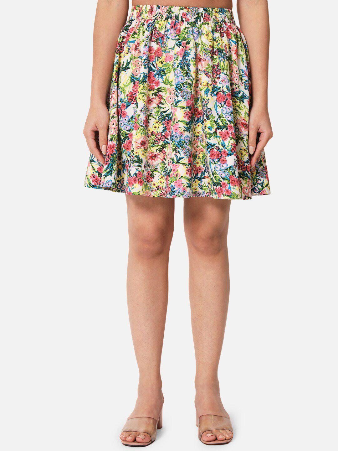 baesd printed above knee length a-line skirt
